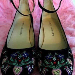 Floral Black ankle strap shoes by Chinese Laundry